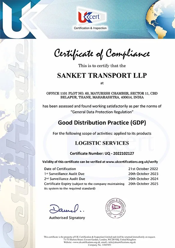 GDP certificate