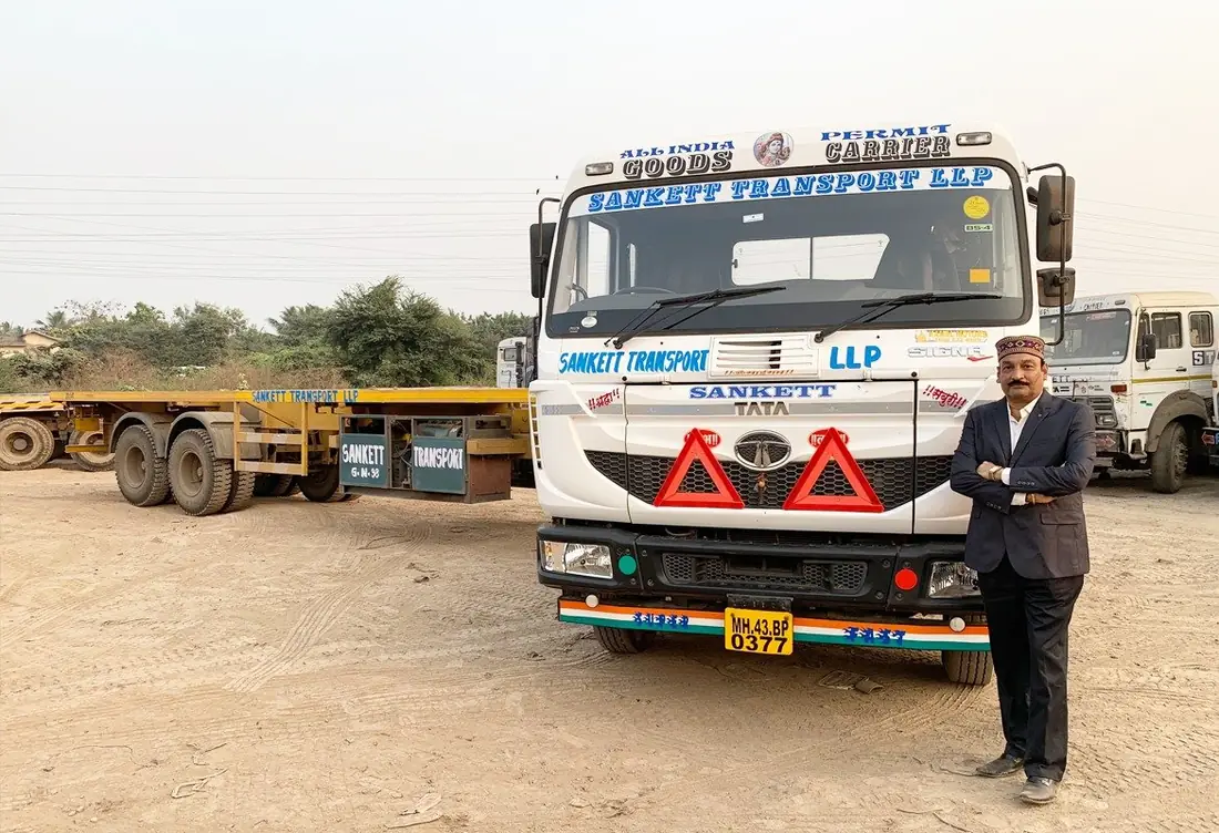 Sanket Transport Tata trailer with Founder, Navi Mumbai